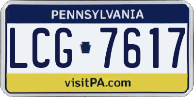 PA license plate LCG7617