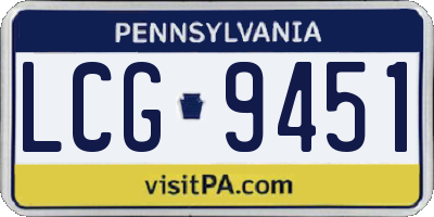 PA license plate LCG9451