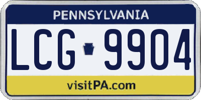 PA license plate LCG9904