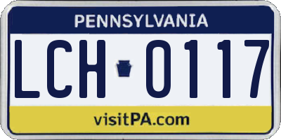 PA license plate LCH0117