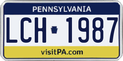 PA license plate LCH1987