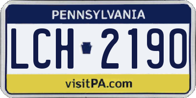 PA license plate LCH2190