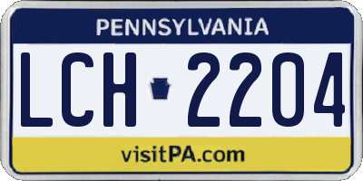 PA license plate LCH2204