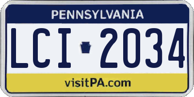 PA license plate LCI2034