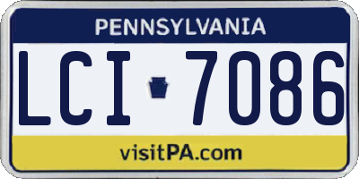PA license plate LCI7086