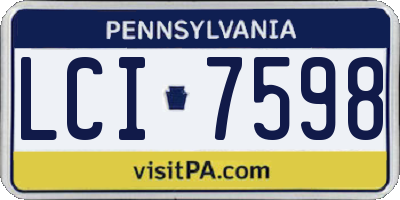 PA license plate LCI7598