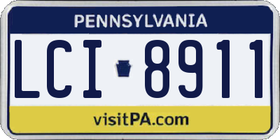 PA license plate LCI8911