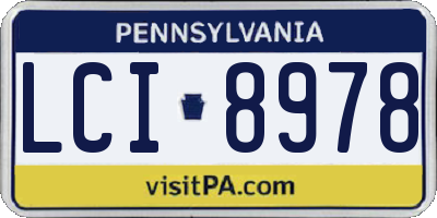 PA license plate LCI8978
