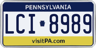 PA license plate LCI8989