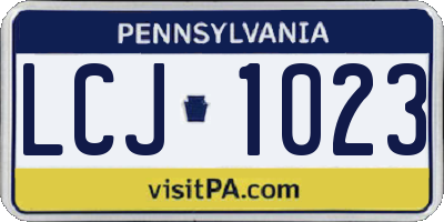 PA license plate LCJ1023