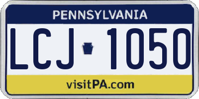 PA license plate LCJ1050