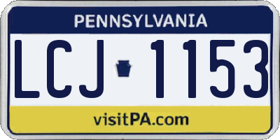 PA license plate LCJ1153