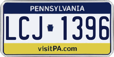 PA license plate LCJ1396