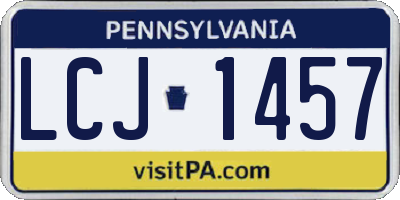 PA license plate LCJ1457