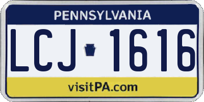 PA license plate LCJ1616