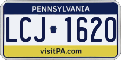 PA license plate LCJ1620