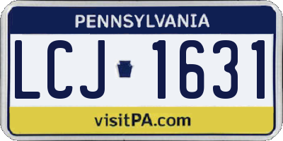 PA license plate LCJ1631