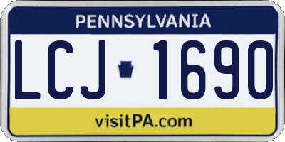 PA license plate LCJ1690