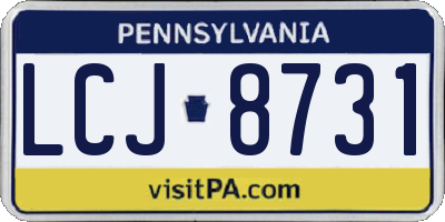 PA license plate LCJ8731