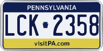 PA license plate LCK2358