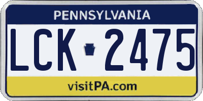 PA license plate LCK2475