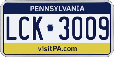 PA license plate LCK3009