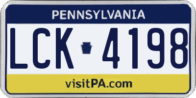 PA license plate LCK4198