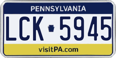 PA license plate LCK5945