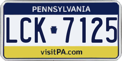 PA license plate LCK7125