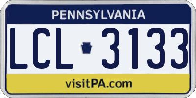 PA license plate LCL3133