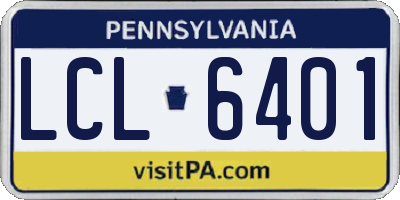 PA license plate LCL6401