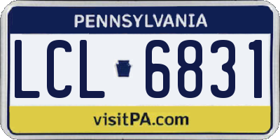 PA license plate LCL6831