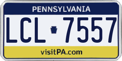 PA license plate LCL7557
