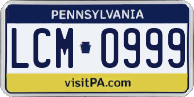 PA license plate LCM0999