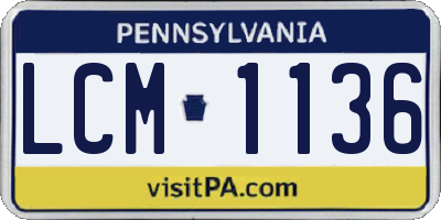 PA license plate LCM1136