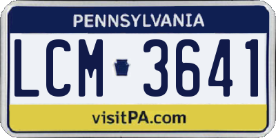 PA license plate LCM3641