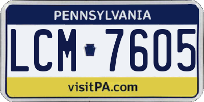 PA license plate LCM7605