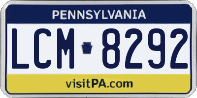 PA license plate LCM8292
