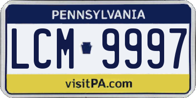 PA license plate LCM9997