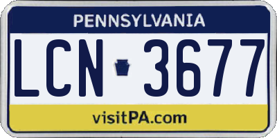 PA license plate LCN3677