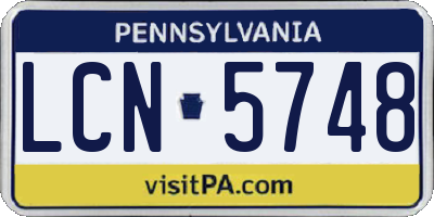 PA license plate LCN5748