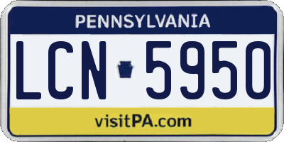 PA license plate LCN5950