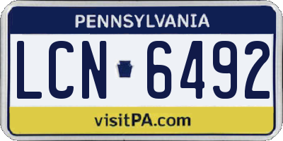 PA license plate LCN6492