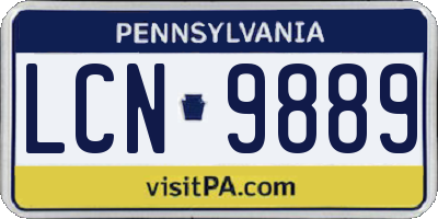 PA license plate LCN9889