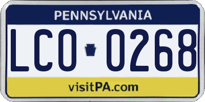 PA license plate LCO0268