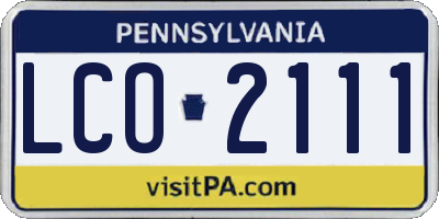 PA license plate LCO2111