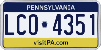 PA license plate LCO4351
