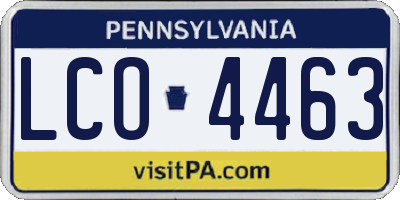 PA license plate LCO4463