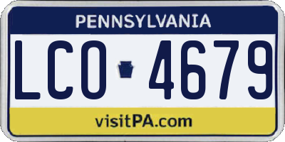 PA license plate LCO4679
