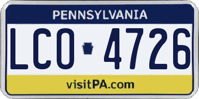 PA license plate LCO4726